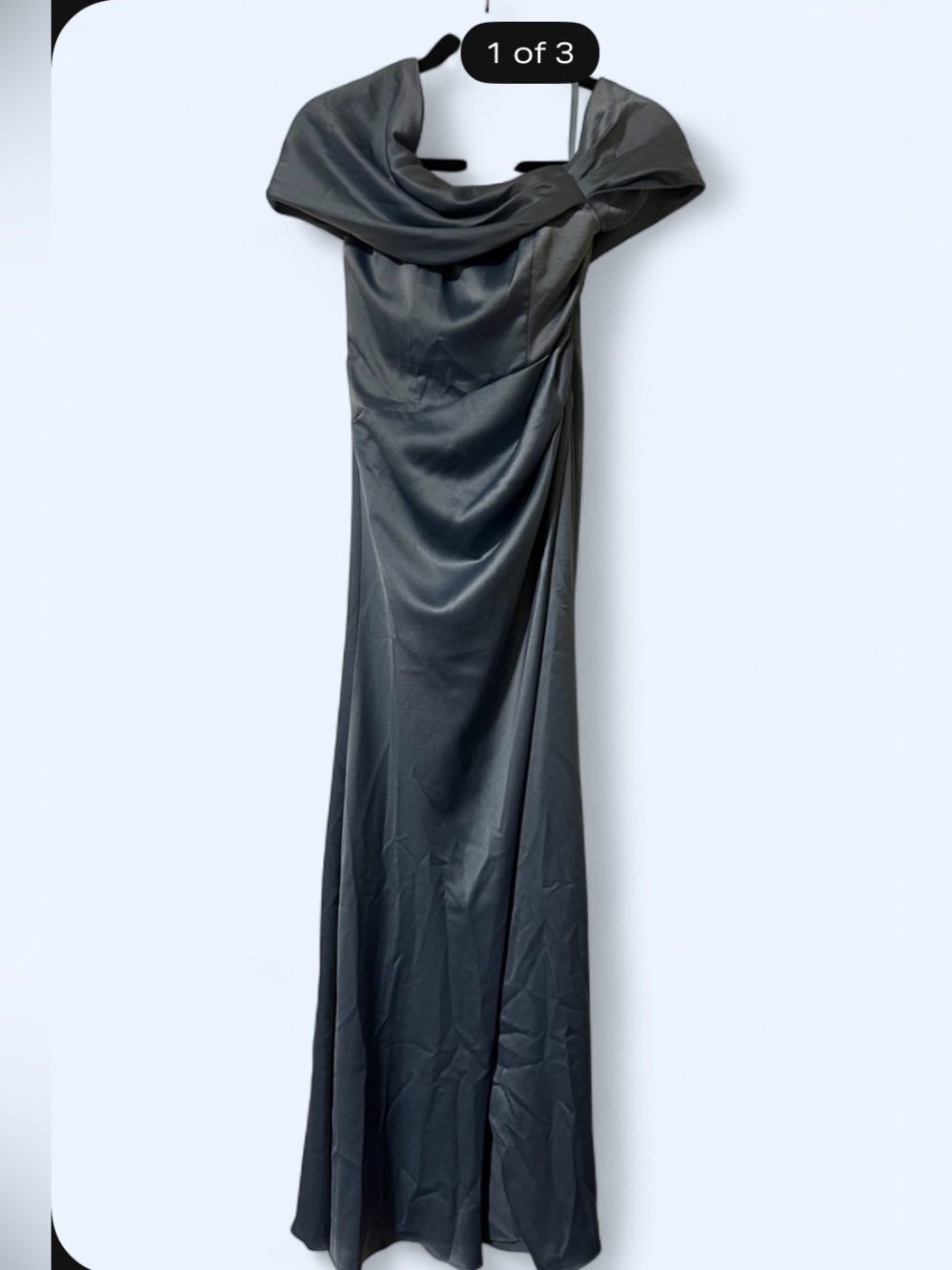 ASOS EDITION Blue Off-Shoulder Draped Maxi Gown NWT Size US 2